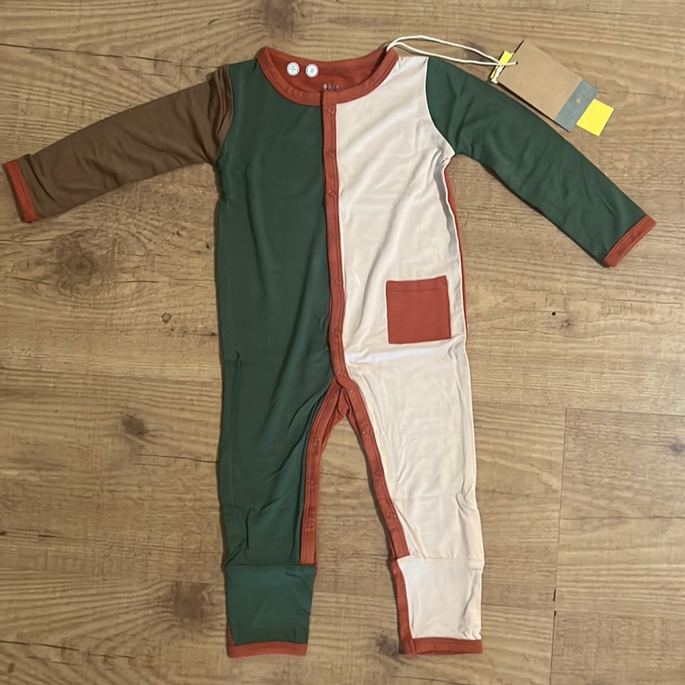 Kyte Baby Rust Color Block Romper